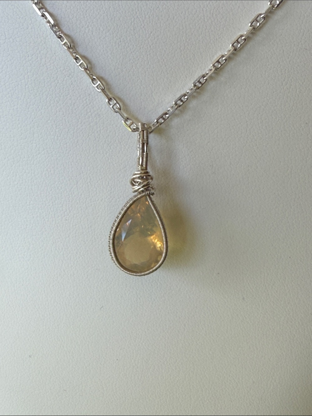 Sterling Silver Teardrop Opal Andamooka Australia Pendant